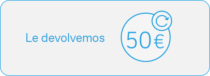 Le devolvemos 50 € Le devolvemos 50 €