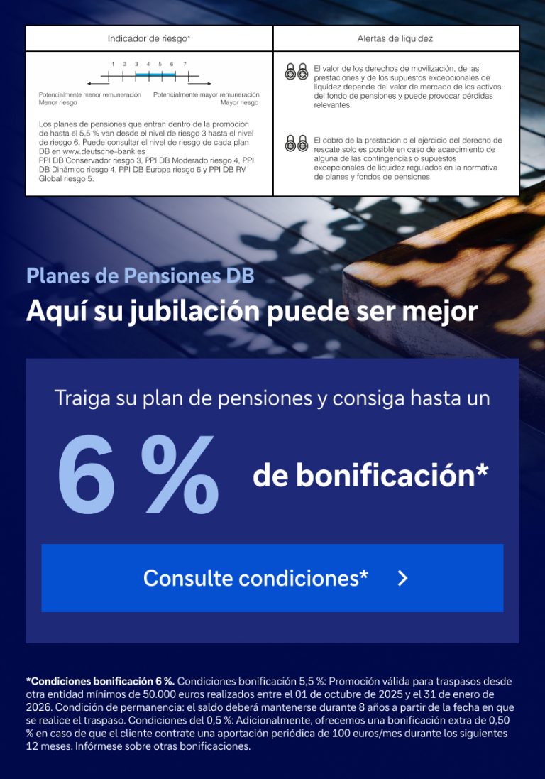 Consiga hasta un 6% de bonificación al traspasar su plan de pensiones desde otra entidad Consiga hasta un 6% de bonificación al traspasar su plan de pensiones desde otra entidad